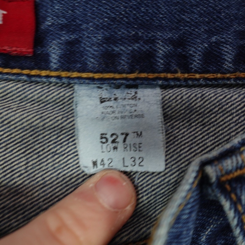 Vintage Y2K Levi's 527 42x32 Act 40x32 Jeans Baggy Wide Leg Skater Grunge Denim‎ - Picture 7 of 16